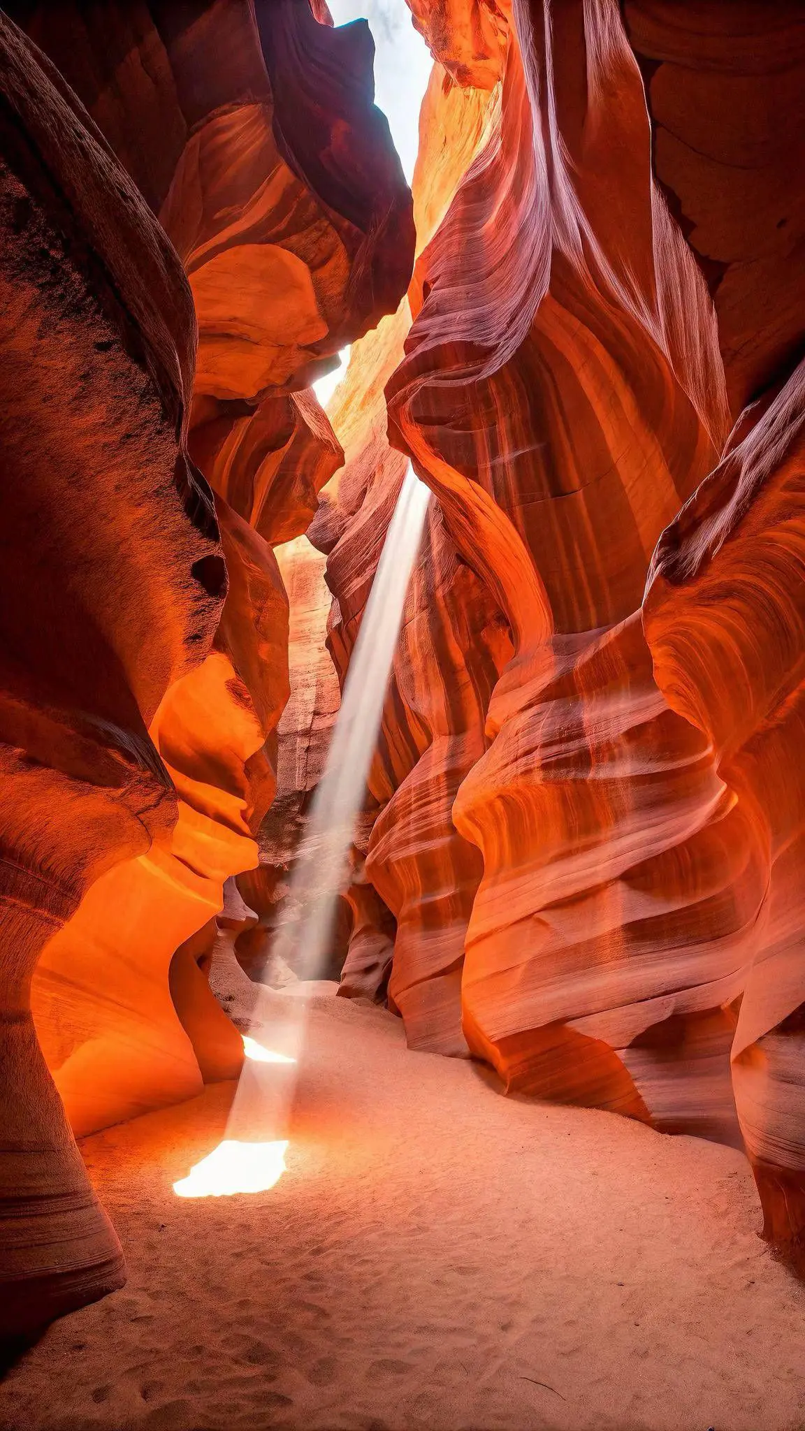 Paredes curvas de arenisca de Antelope Canyon, en el entorno de Page, Arizona.