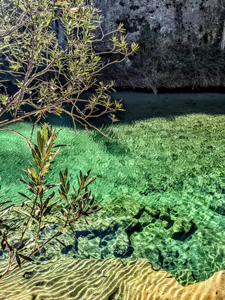 Detalle del agua cristalina de Pou Clar